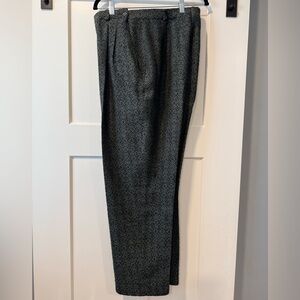 Vintage Lady Sansabelt Pleated Wool Patterned Dress Trousers Size 12